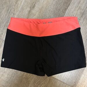 Under Armour Women's Black and Pink Shorts